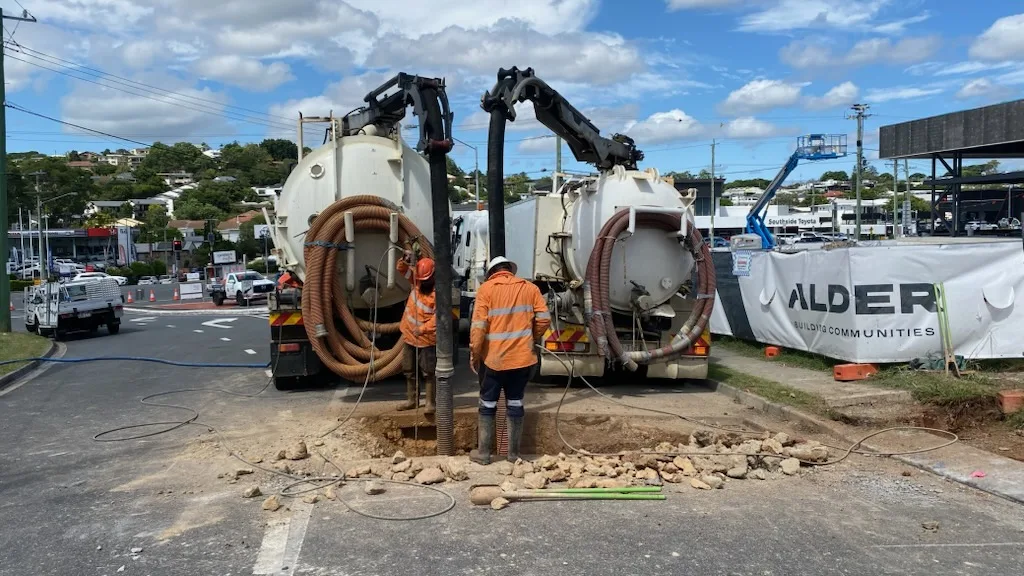VACIT crew operating two vacuum trucks on a South East Queensland worksite